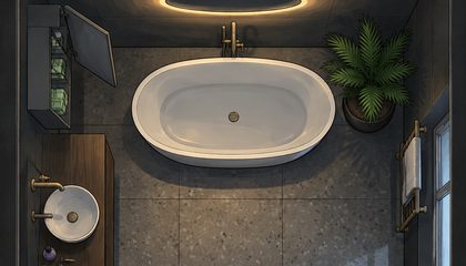 Bathroom seen from above